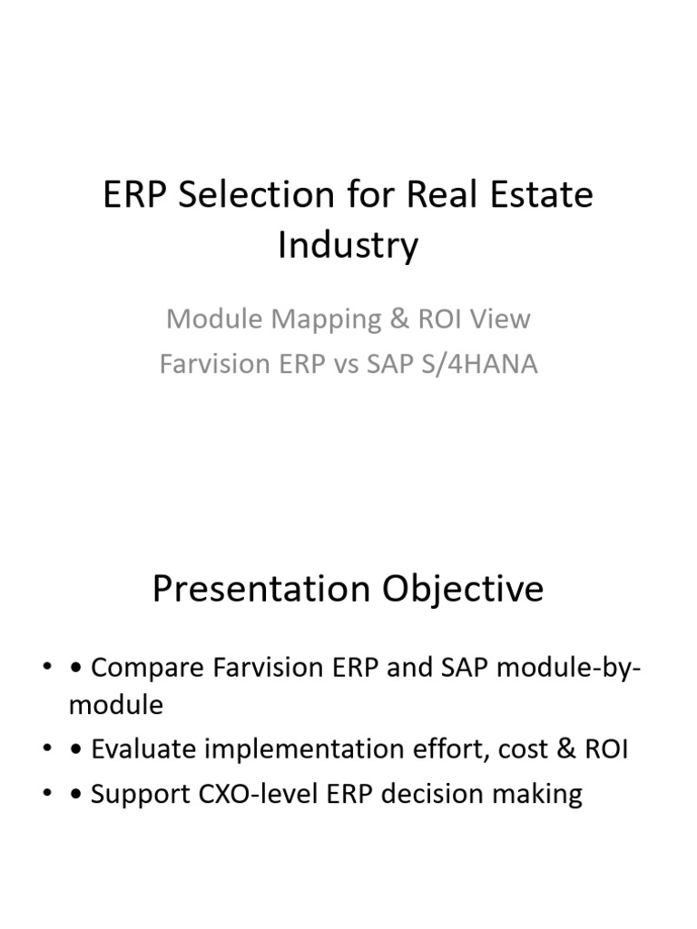 Farvision Vs SAP Real Estate ERP Client Ready | PDF