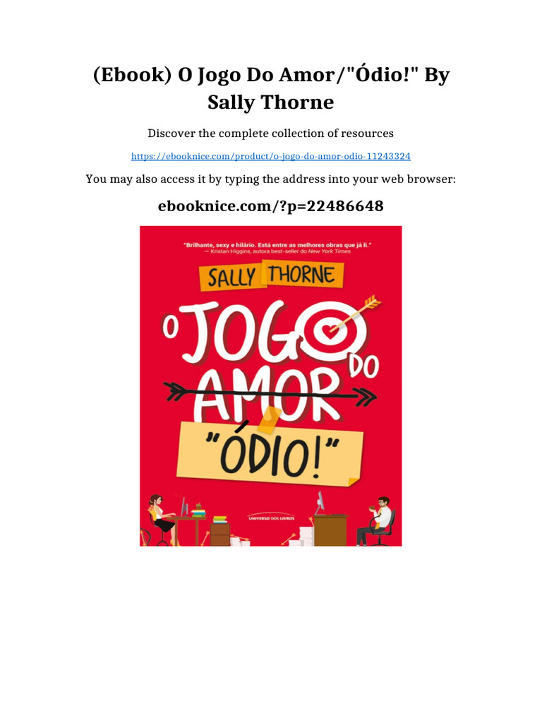 (Ebook) O Jogo Do Amor/"Ódio!" by Sally Thorne Sample | PDF | Amor