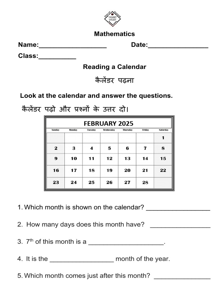 Mathematics-Calendar 5.12.25 | PDF