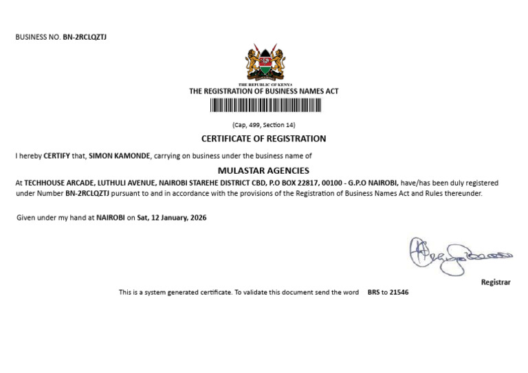 BN-2RCLQZTJ-Business Name Registration Certificate | PDF