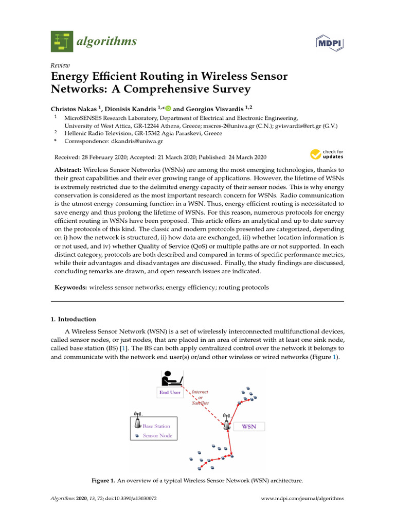 Energy Efficient Routing in Wireless Sensor Networks: A Comprehensive ...