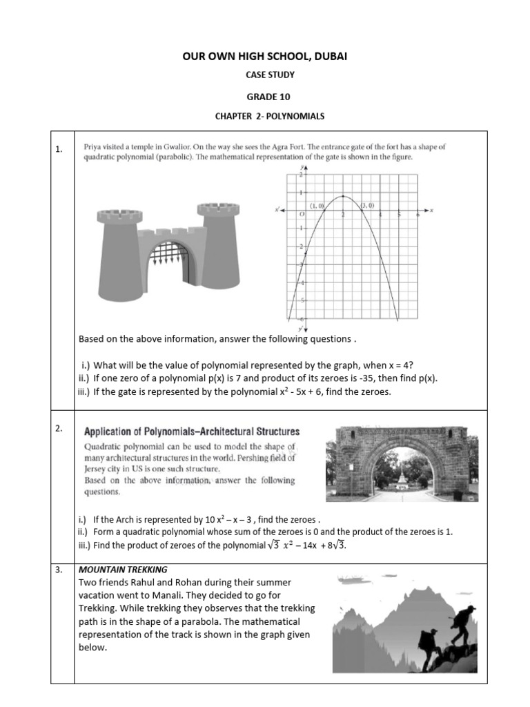 Capter 2 - Polynomials - Case Study | PDF | Polynomial | Zero Of A Function