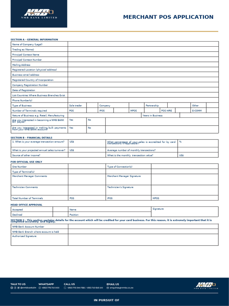 NMB - Merchant POS Form | PDF | Payments | Arbitration