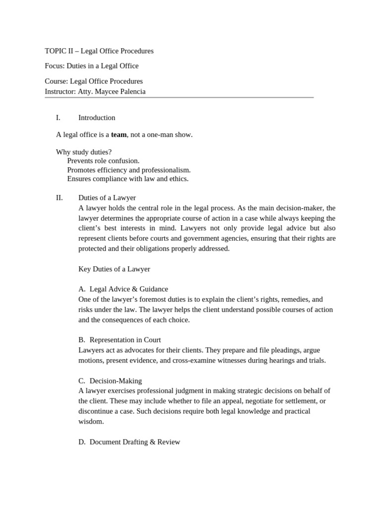 Week 3.handout | PDF | Paralegal | Lawyer