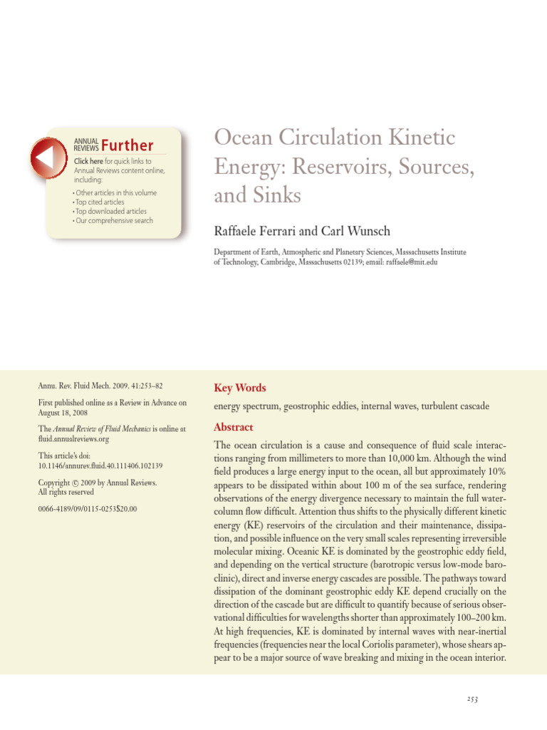 Ocean Circulation Kinetic Energy Reservoirs Source | PDF | Turbulence ...