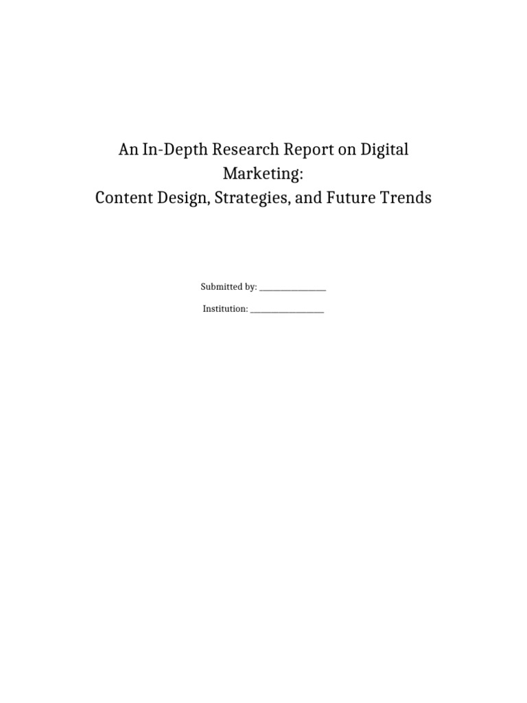 Digital Marketing Report | PDF | Digital Marketing | Marketing