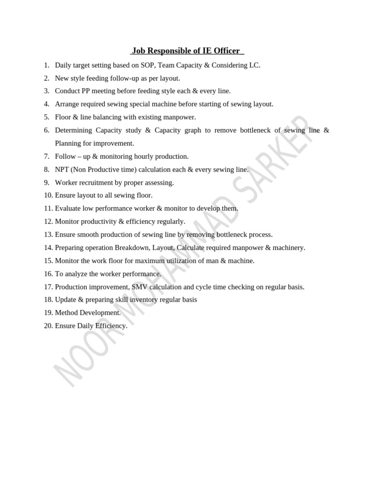 Ie Job Responsible | PDF