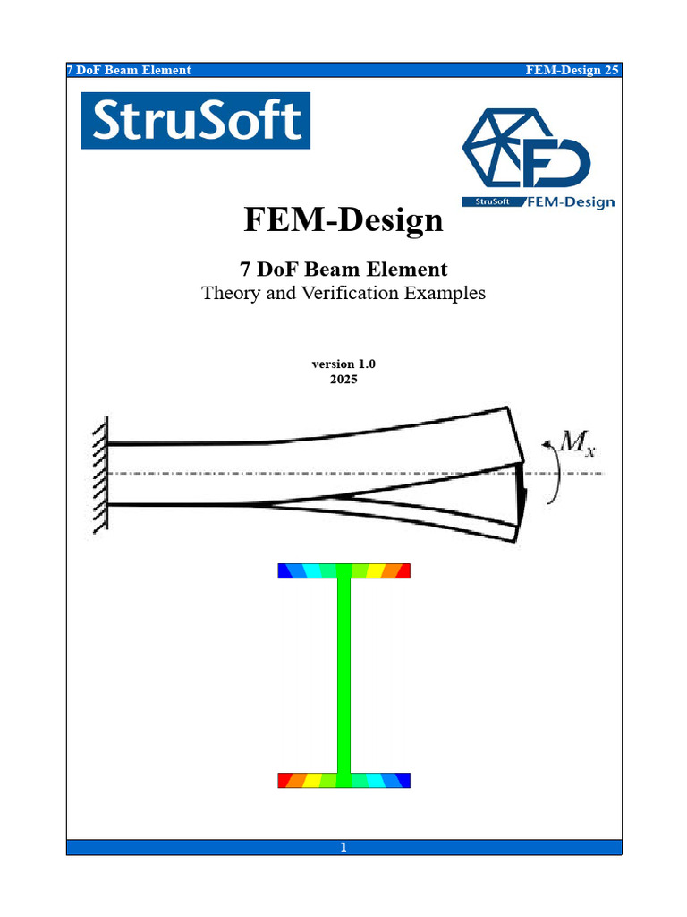 General 7 DoF Beam Element Theory Manual and Verification Examples ...