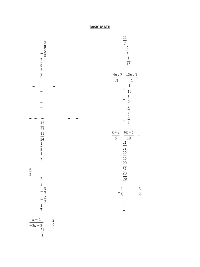 Latihan Basic Math (LV) (1) Edit | PDF