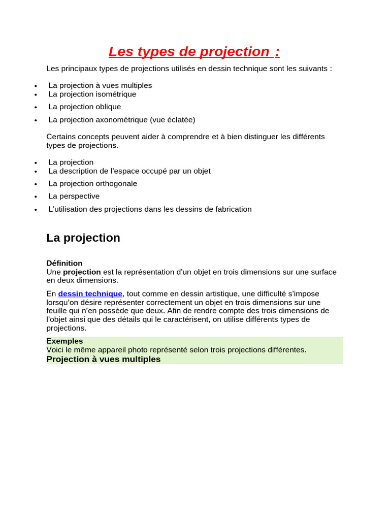 Les Types de Projection FFFFFFFFFFFFFFFF | PDF | Acier | Métaux