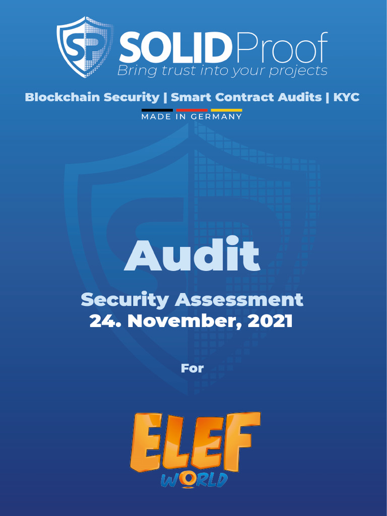 SmartContract Audit Solidproof ElefWorld | PDF | Penetration Test ...