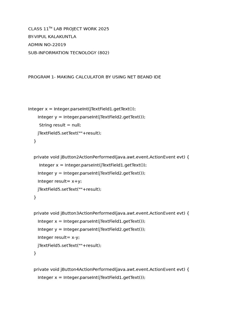 Class 11th Lab Project Work 2025 | PDF