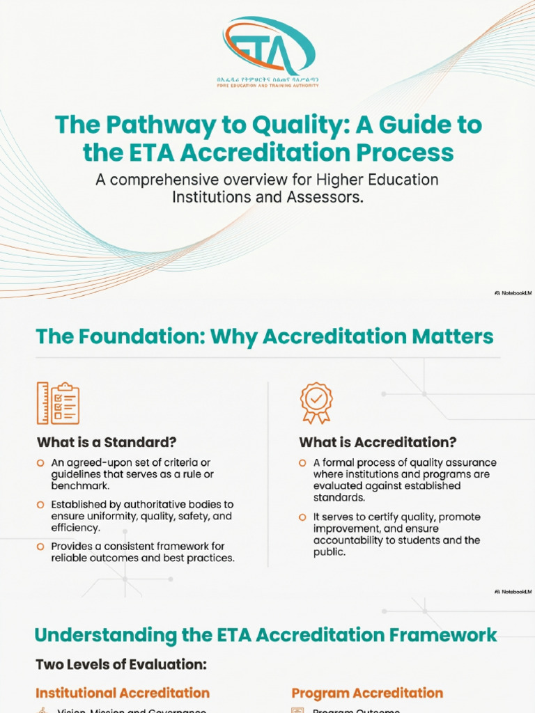 1 ETA Accreditation The Pathway To Quality | PDF