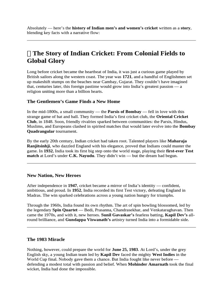 Cricket | PDF | Sports | Test Cricket