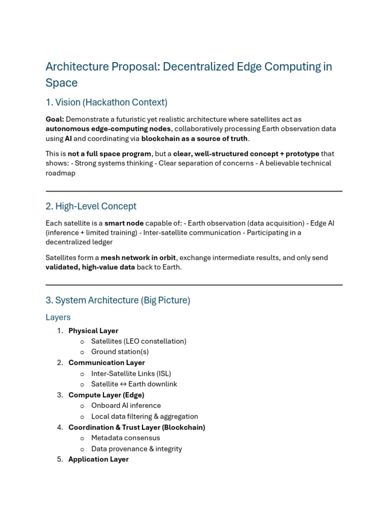 Hackathon – Architecture_ Edge Computing Blockchain in Space | PDF ...