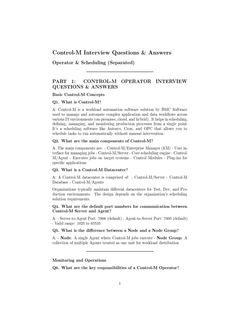 Control-M Interview QA | PDF | Workweek And Weekend | Computing