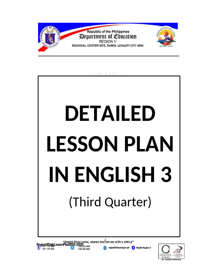 GRADE 3 3rd Quarter DLP in English Final | PDF | Learning | Lesson Plan