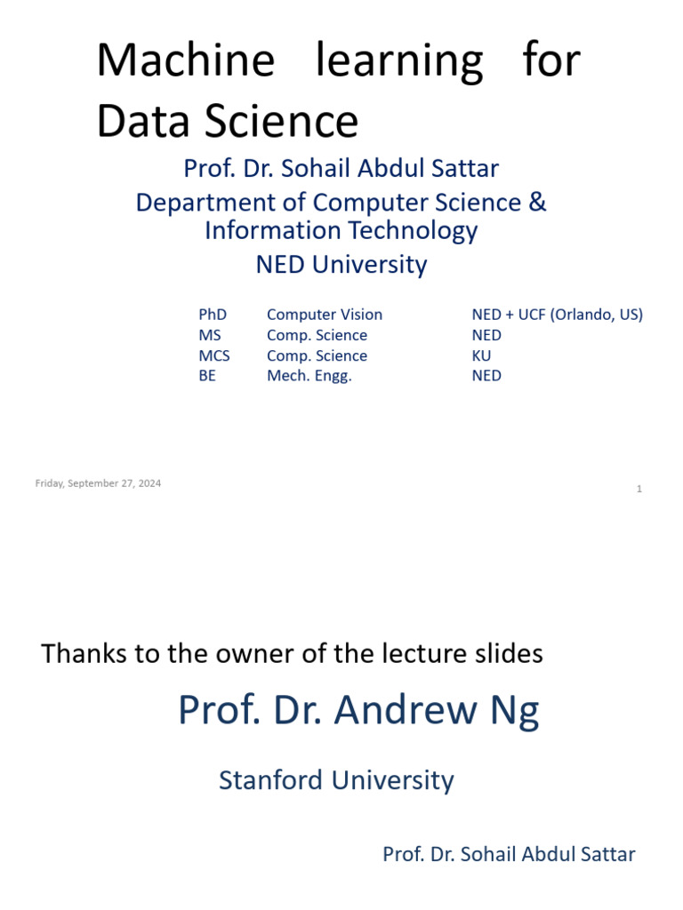 1. Machine Learning Lec-1-LR-One Var | PDF | Actuarial Science ...