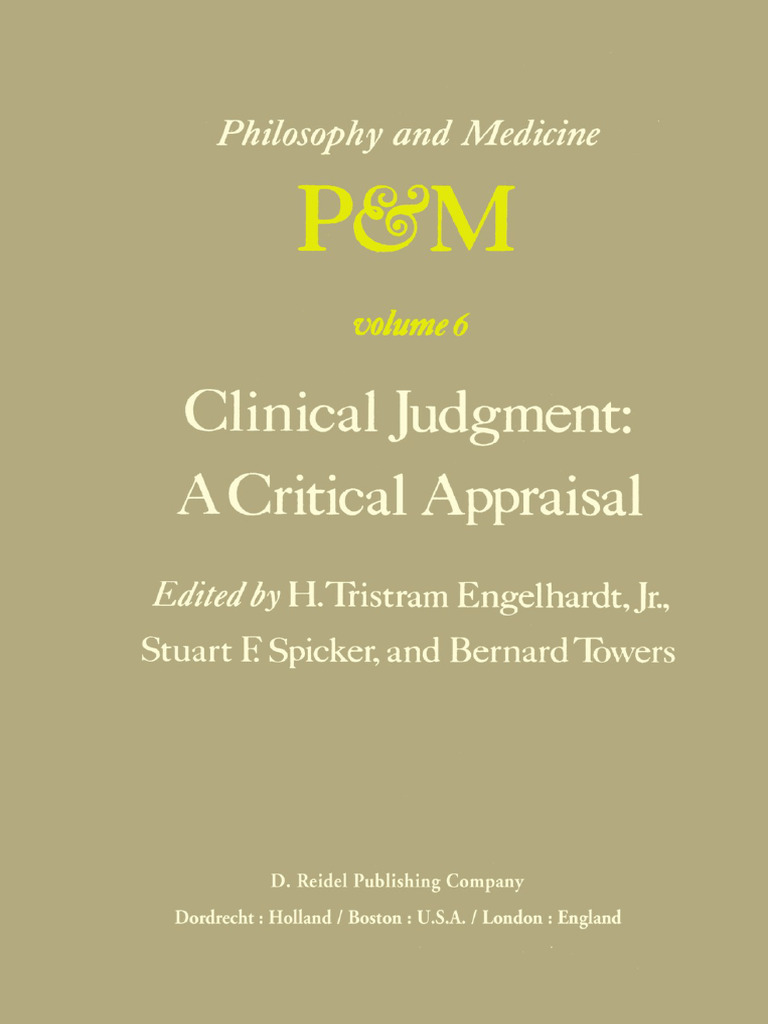 1979 Clinical Judgment A Critical Appraisal | PDF | Medical Diagnosis ...