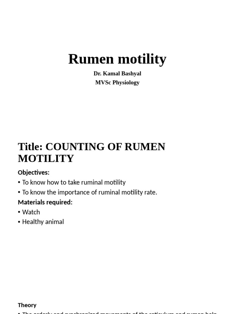 Rumen Motility Test | PDF