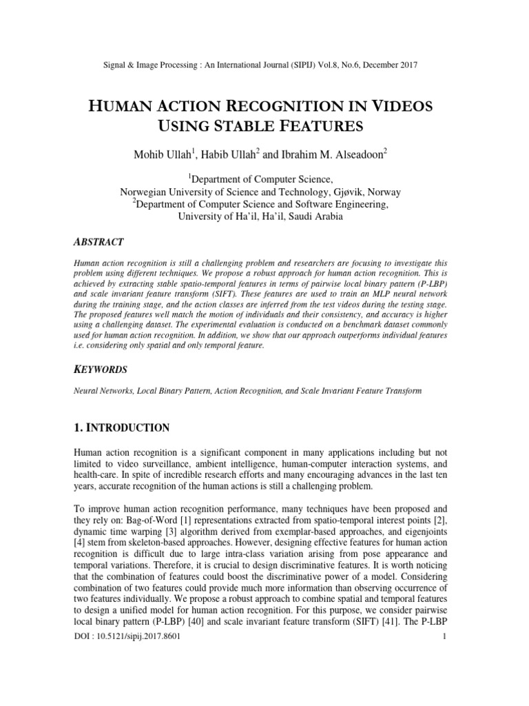 Human Action Recognition in Videos Using Stable Features | PDF ...