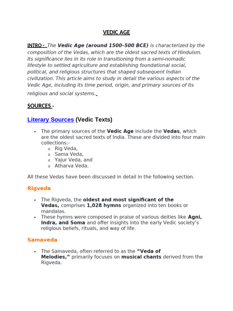 VEDIC AGE_1 | PDF | Vedas | Upanishads