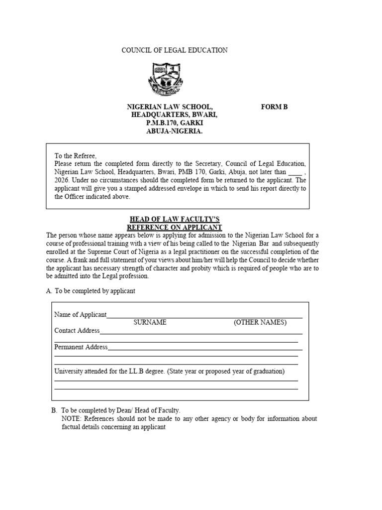 FormB 2026 | PDF | Legal Education | Justice