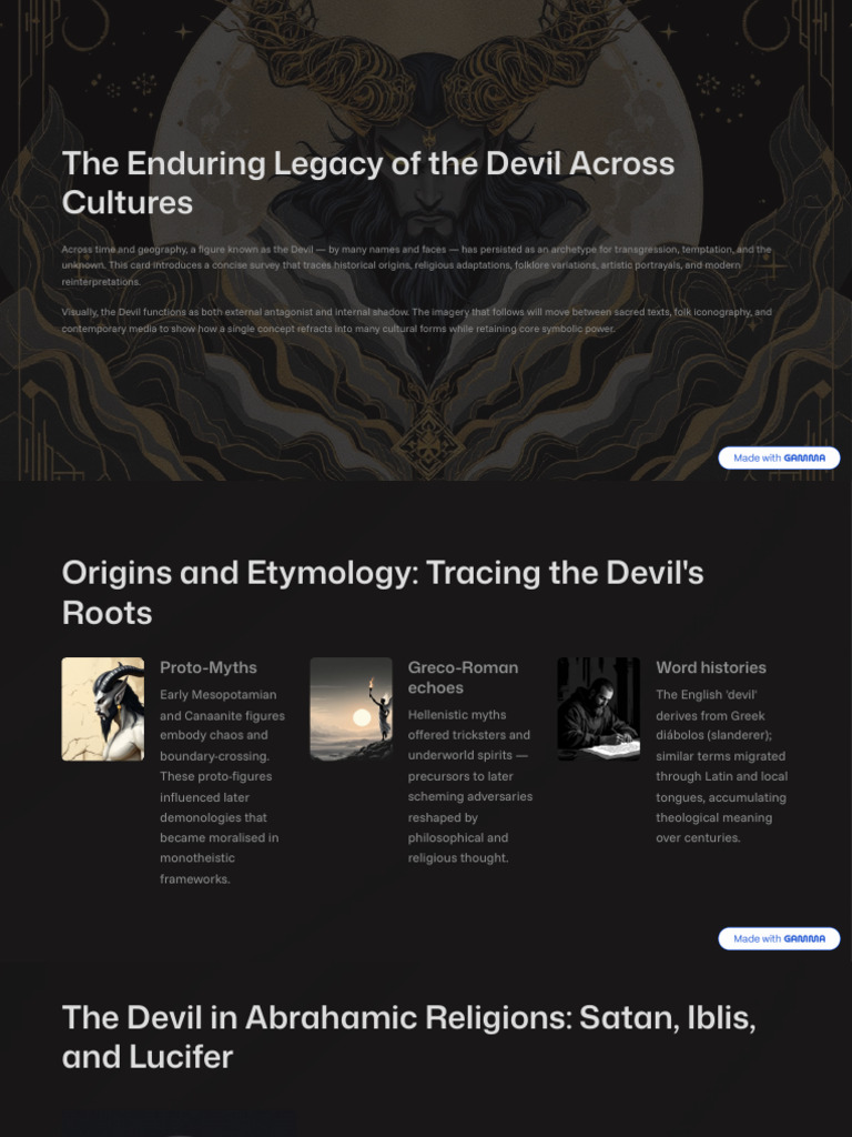 The Enduring Legacy of The Devil Across Cultures | PDF | Satan | Devil
