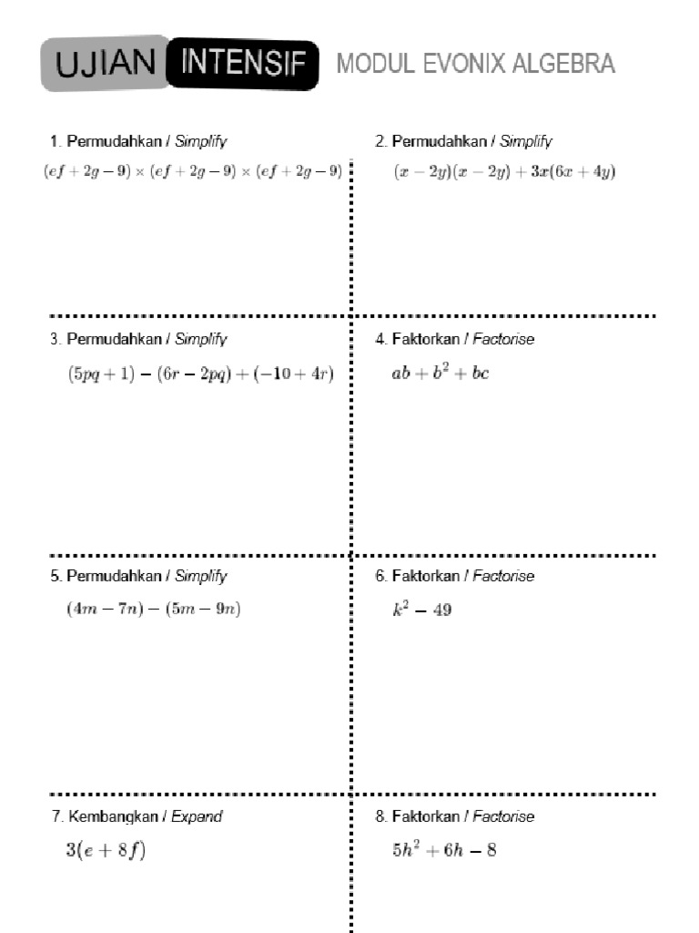 In Tens If Algebra | PDF