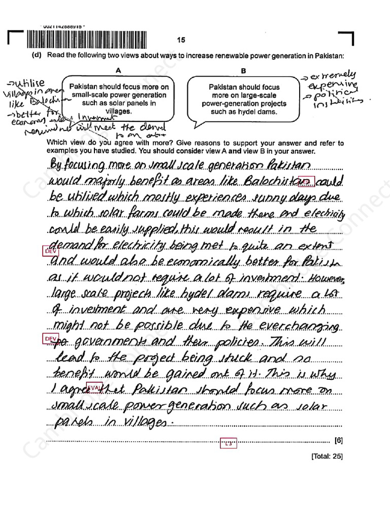 Geography 6 Out of 6 Marks_ Answer Script _ Cambridge Connect | PDF