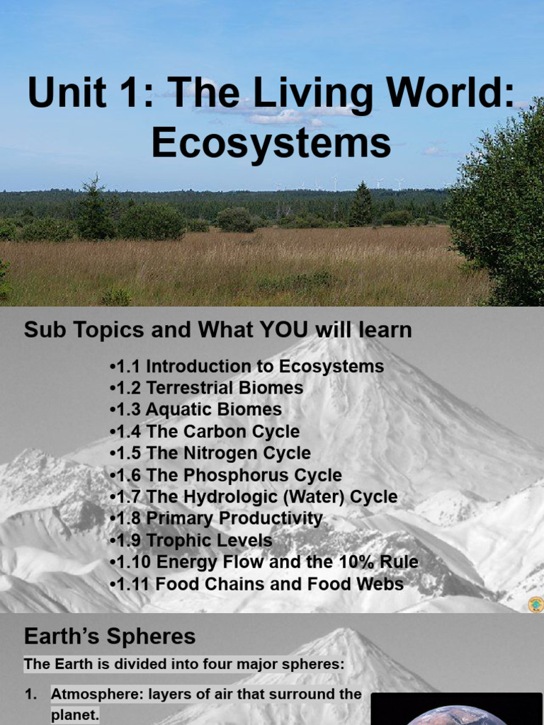 2 Unit 1 - Ecosystems Slides | PDF | Earth Sciences | Ecosystem