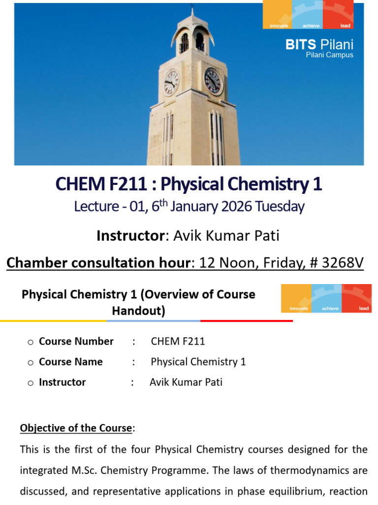 PC1 Lecture 1 | PDF | Thermodynamics | Heat