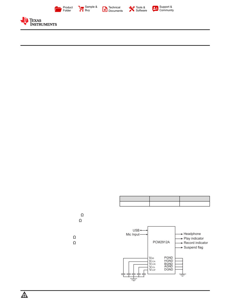 PCM 2912 A | PDF | Analog To Digital Converter | Electrostatic Discharge