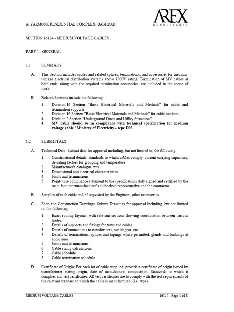 Medium Voltage Cables 16124 | PDF | Pipe (Fluid Conveyance) | Insulator ...