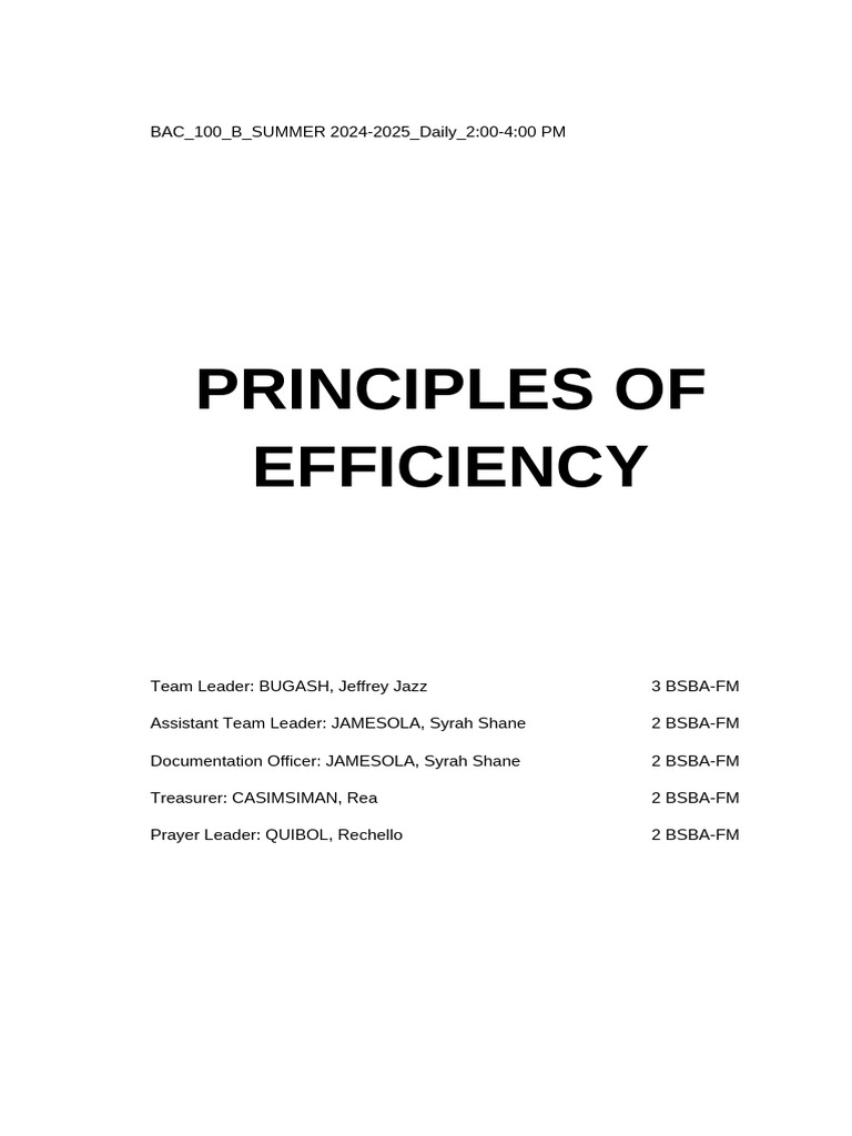 Bac 100 B Summer (Principles of Efficiency) | PDF | Microeconomics ...