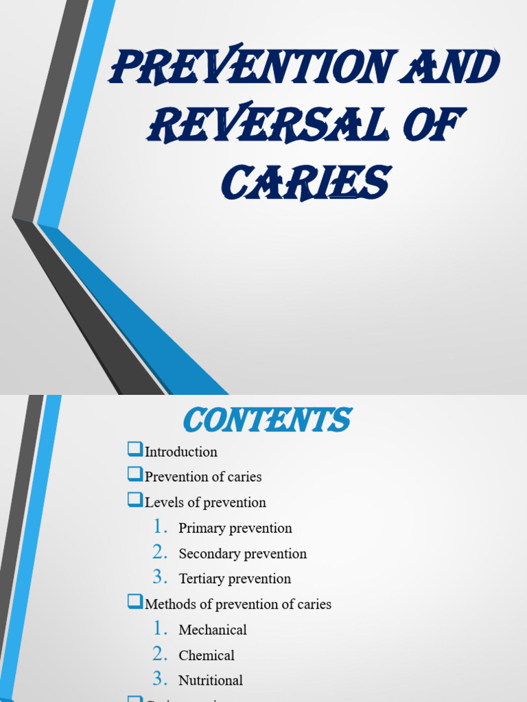 Prevention and Reversal of Caries | PDF | Human Tooth | Tooth Enamel