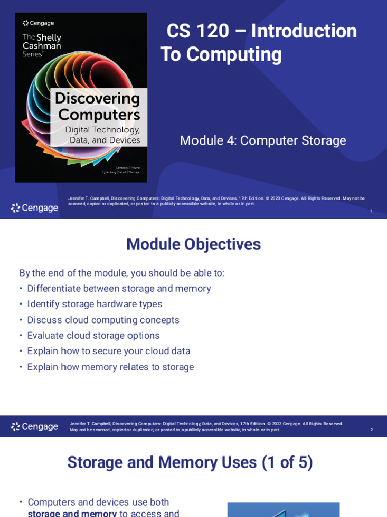 CS 120 - Unit 4 Computer Storage - Phoenix | PDF