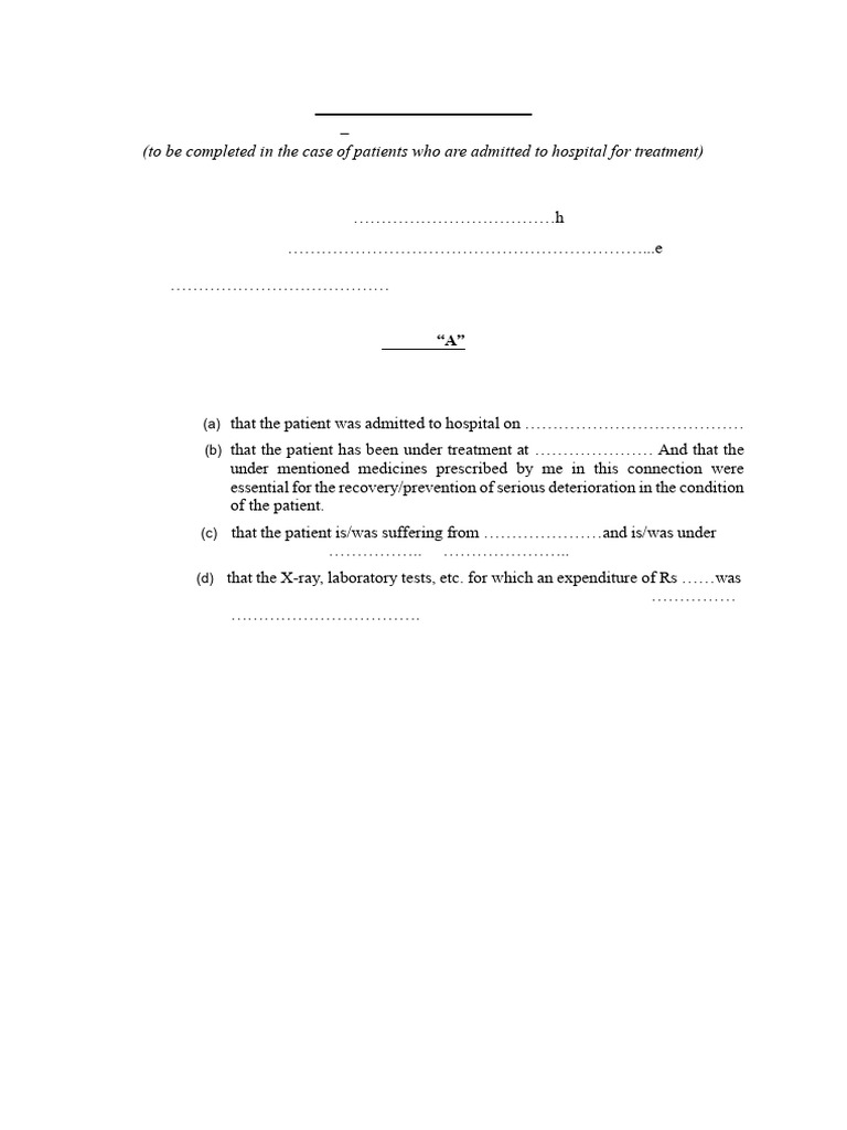 Certificate of Hospitalisation | PDF