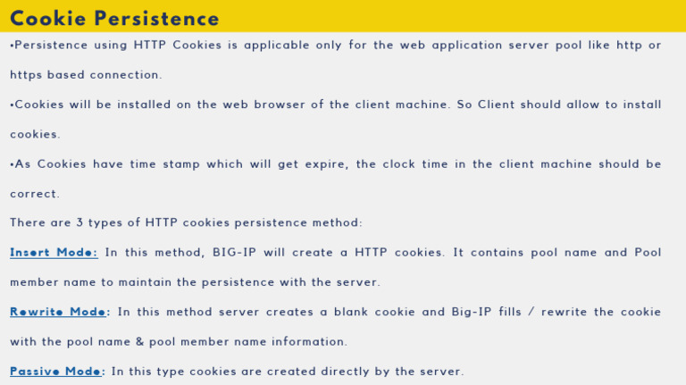 F5 Cookie Persistence | PDF