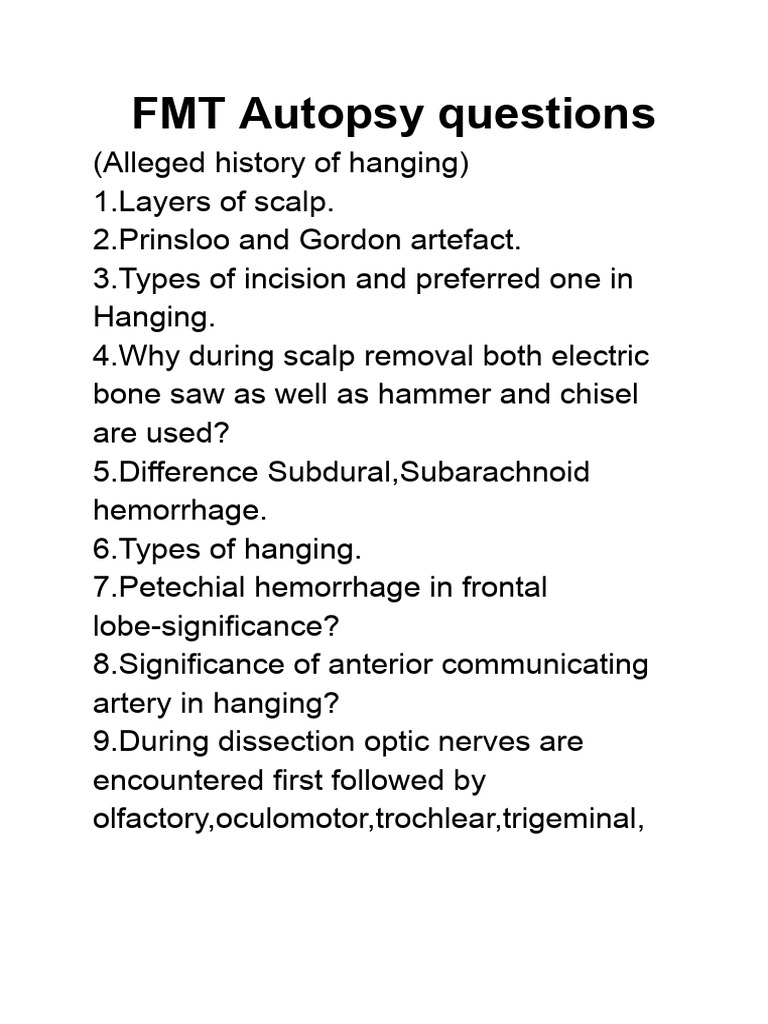 Fmt Autopsy Questions | PDF