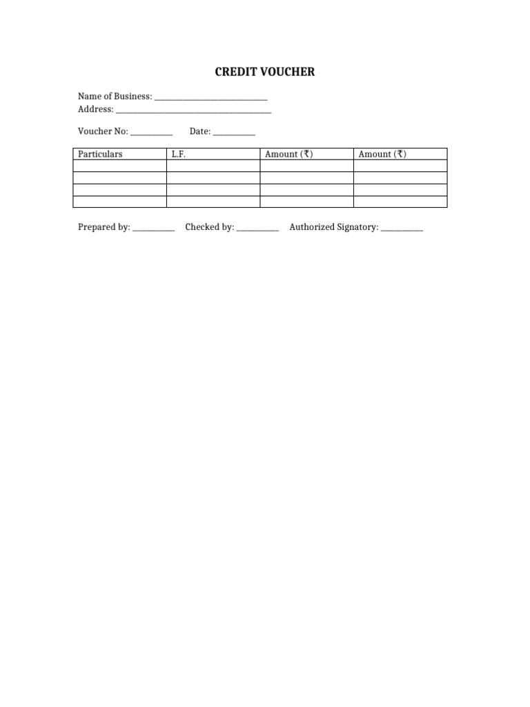 Class 11 Proper Voucher Formats | PDF