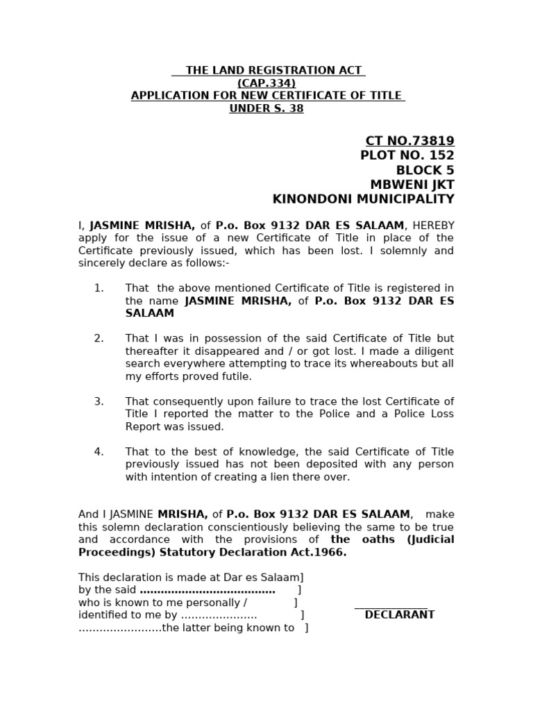 Application for New Ct Under s. 38 Ismail | PDF