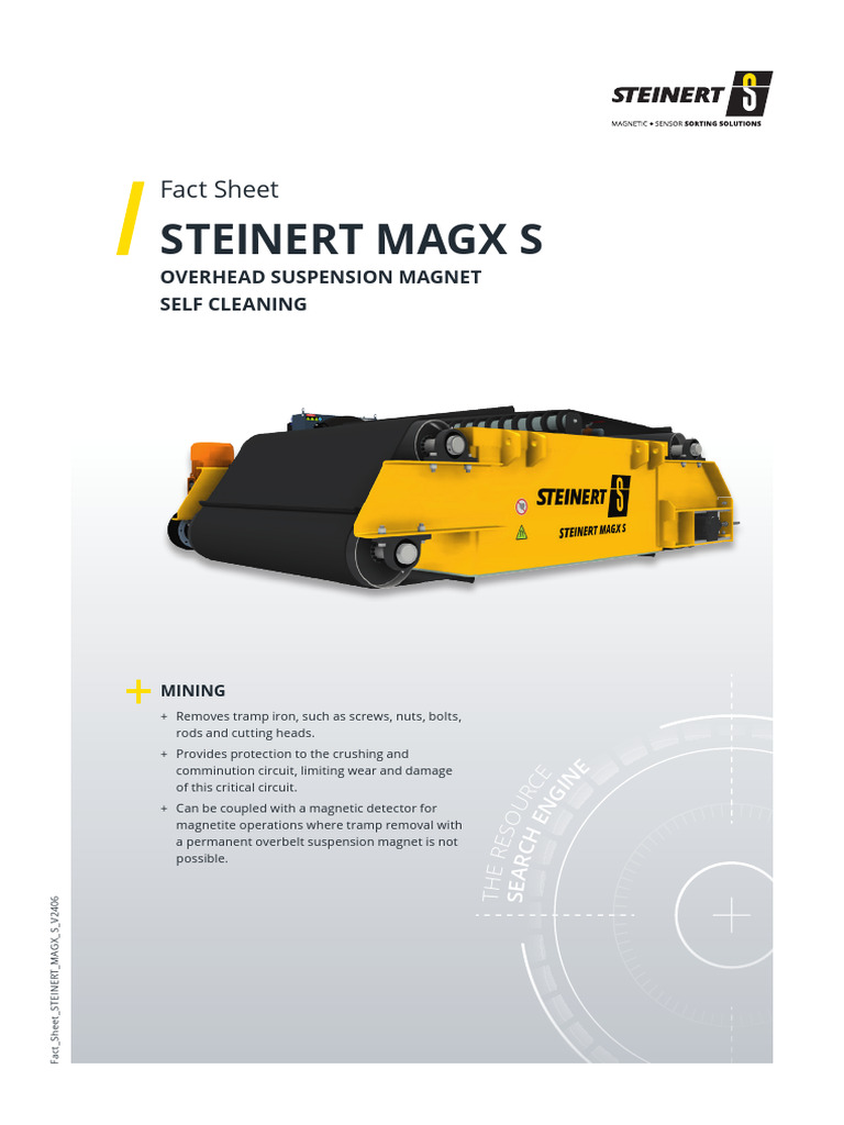 Fact Sheet STEINERT MAGX S EN V2406 Web | PDF | Screw | Manufactured Goods