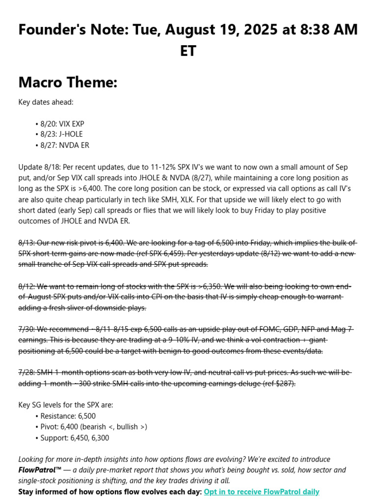 Founder's Notes 19.08 AM | PDF | Vix | Option (Finance)