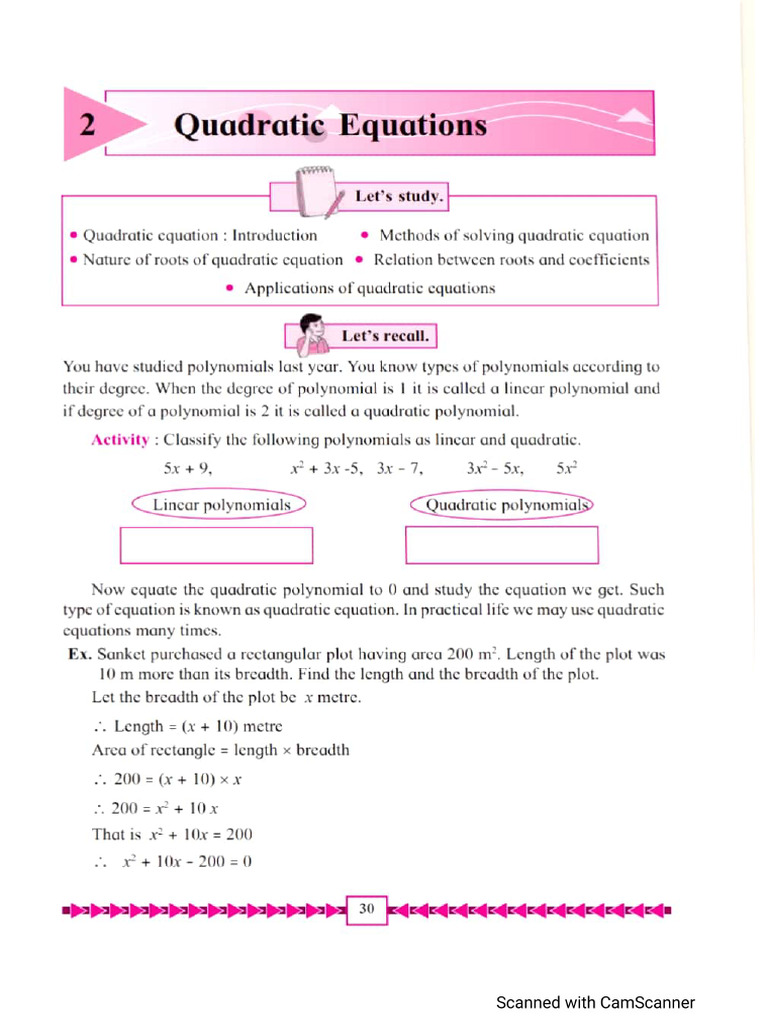 Maths CHP 2 STD X | PDF