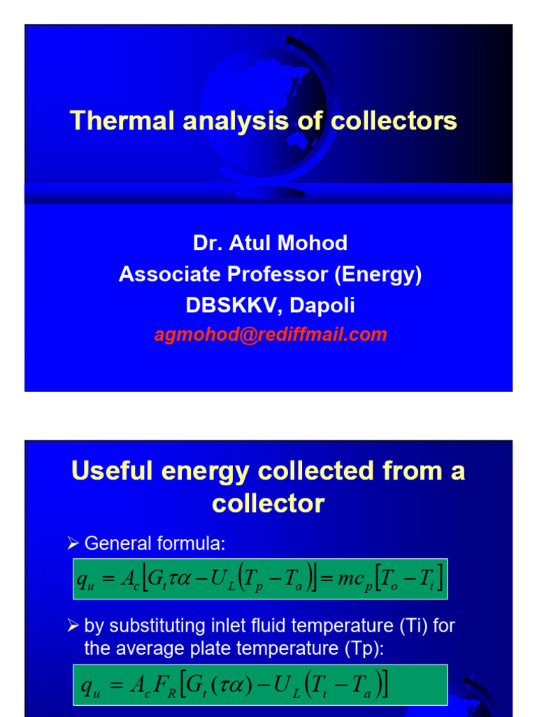4.i. Solar Collector Analysis | PDF | Heat Transfer | Heat