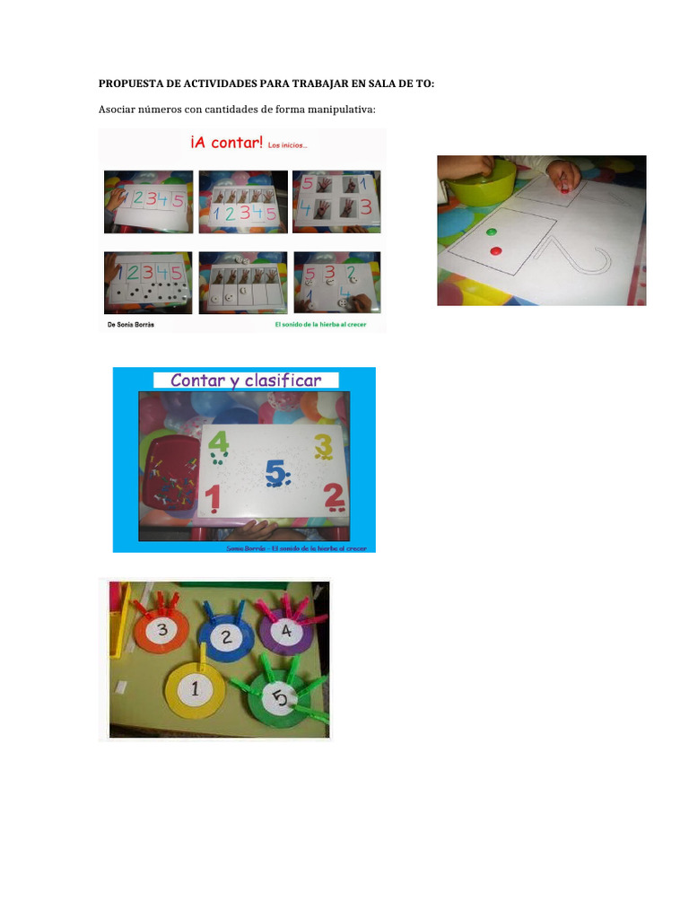 Propuesta de Actividades para Trabajar en Sala de To | PDF