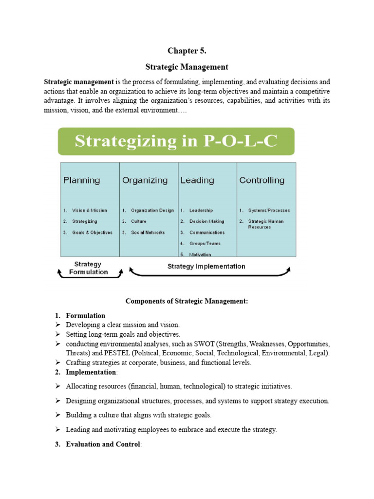 Chapter 5. Strategic Management | PDF | Strategic Management | Swot ...