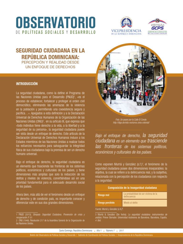 Seguridad Ciudadana en R. D.- Observatorio de Políticas Sociales y ...