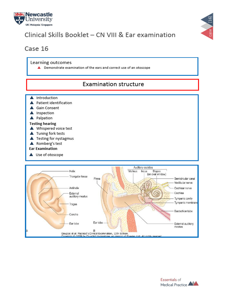 Ear examination booklet V1.0 | PDF | Ear | Nervous System